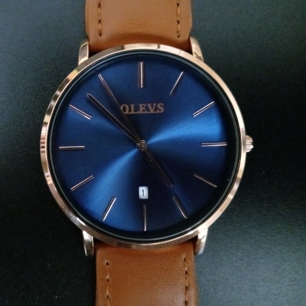 OLEVS Women's Watch with Date Calendar Brown Blue